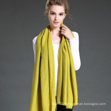 Women in Winter to Keep Warm Plain Yellow   Polyester Scarf Shawl